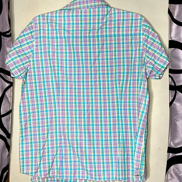 Wrangler Blues Western Plaid Button Up Shirt, Size Large - Picture 6 of 6